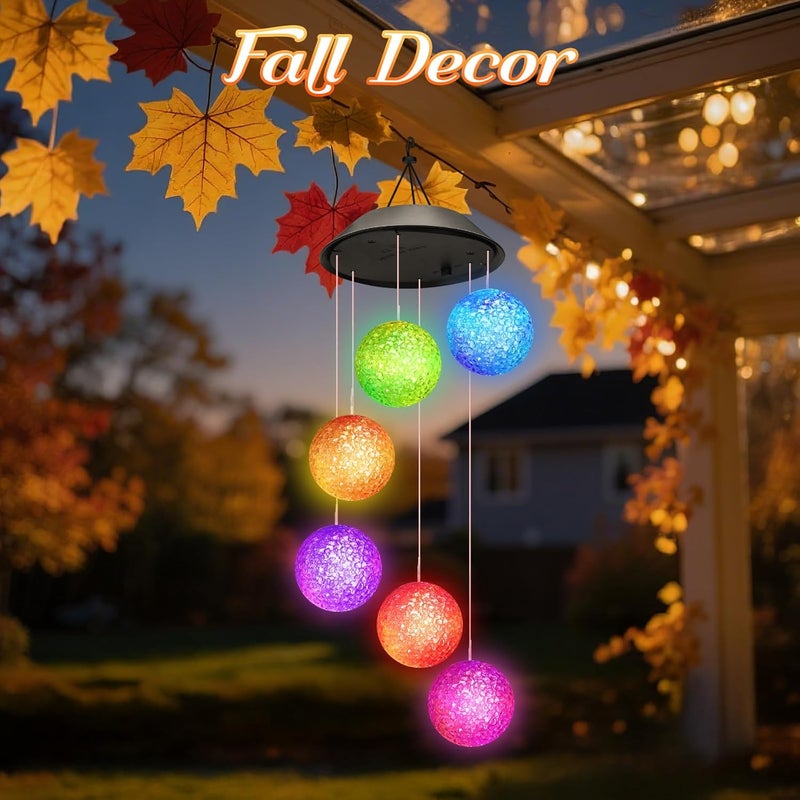 Winzwon Birthday Gifts for Women Grandma Wife Sister, Solar Lights Outdoor Wind Chimes for Outside Garden Yard Patio Porch Decor Hanging Ball Decorations, Christmas Mothers Day Mom Gift for Her - Image 2